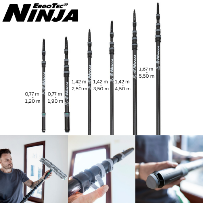 Bild von Ninja™ Carbon-Teleskopstange – für professionelle Glasreinigung in der Höhe